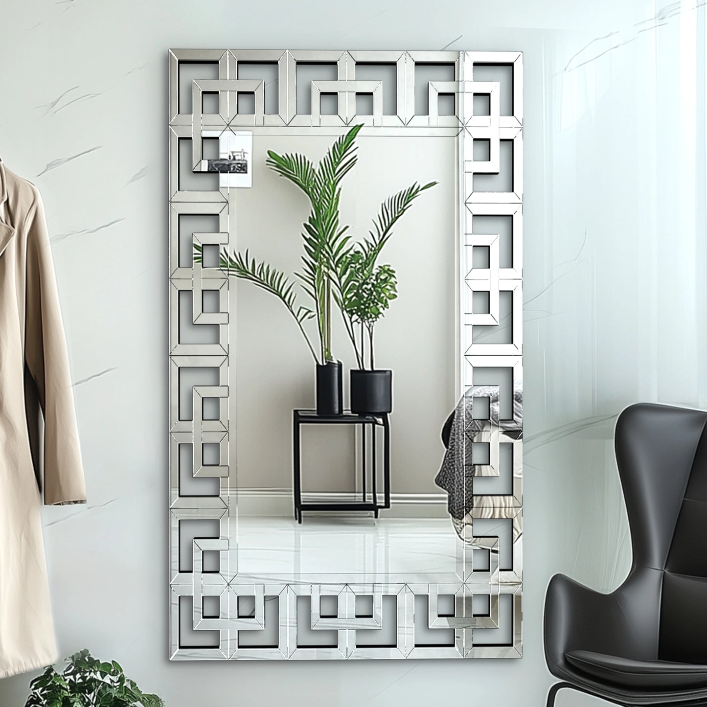 Modern Beveled Glass Wall Mirror