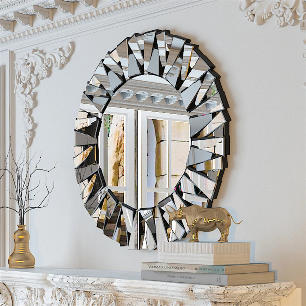 Large Round Venetian Sunburst Wall Mirror (80cm)