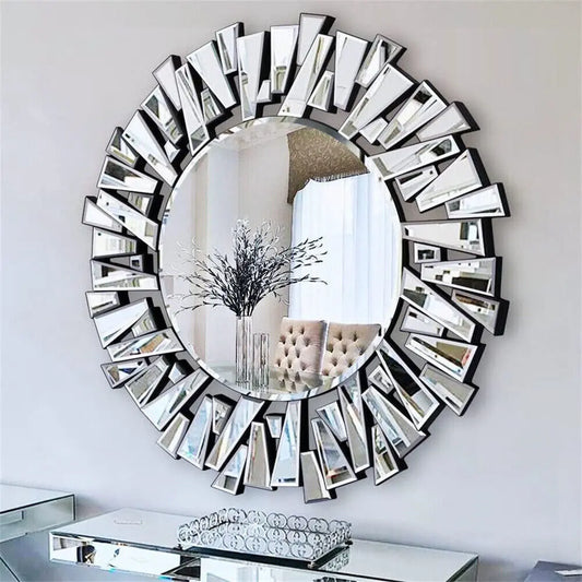 Large Round Venetian Sunburst Wall Mirror (80cm)